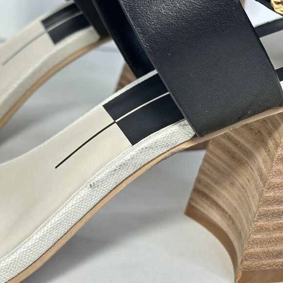 New Dolce Vita Paytin Leather Strappy Sandals Black Women 8 NWOB Block Heel FLAW - Picture 4 of 13